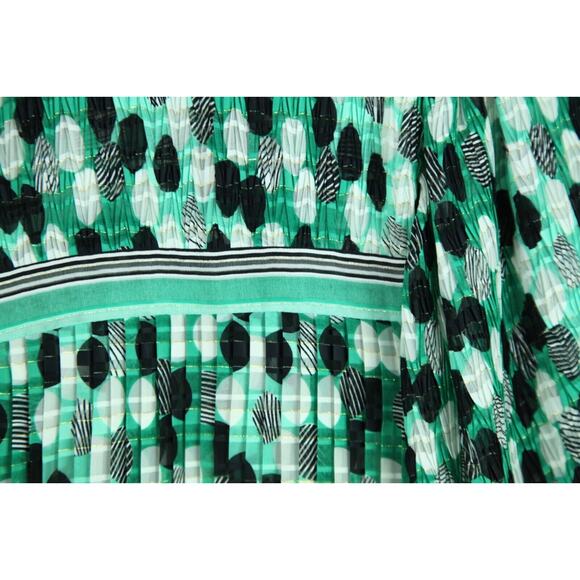 Women's XL ? Tunic Top Sheer Metallic Pleated Festive Holiday Boho Geometric - Picture 10 of 10